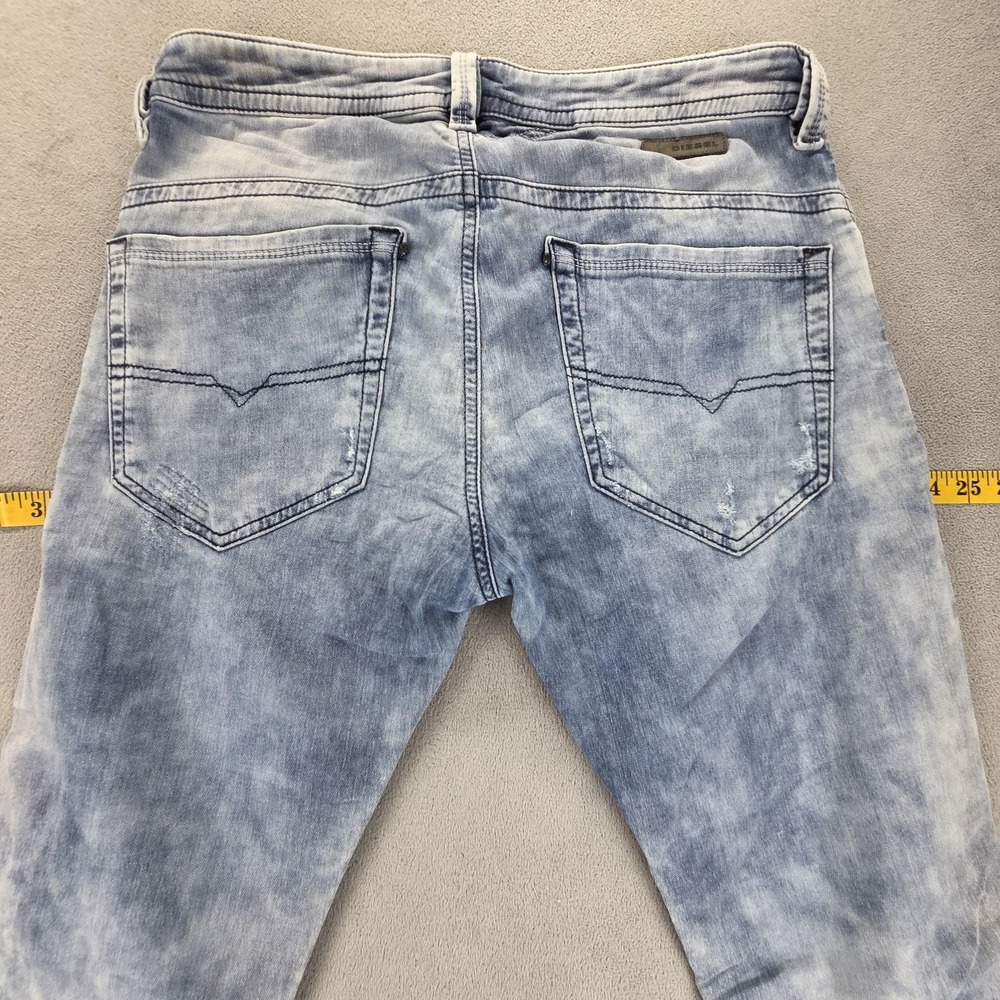 Diesel Jeans Mens 30x32 Blue Thavar-NE Slim Skinny Stretch Acid Wash 0609M - Picture 13 of 16
